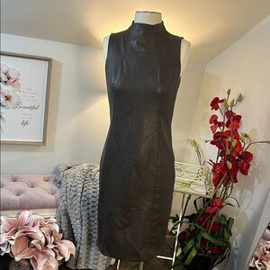 J. McLaughlin Chocolate Brown Sleeveless Mock-Neck Sheath Dress Size XS